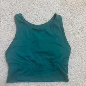 Teal Sleeveless Crop Top